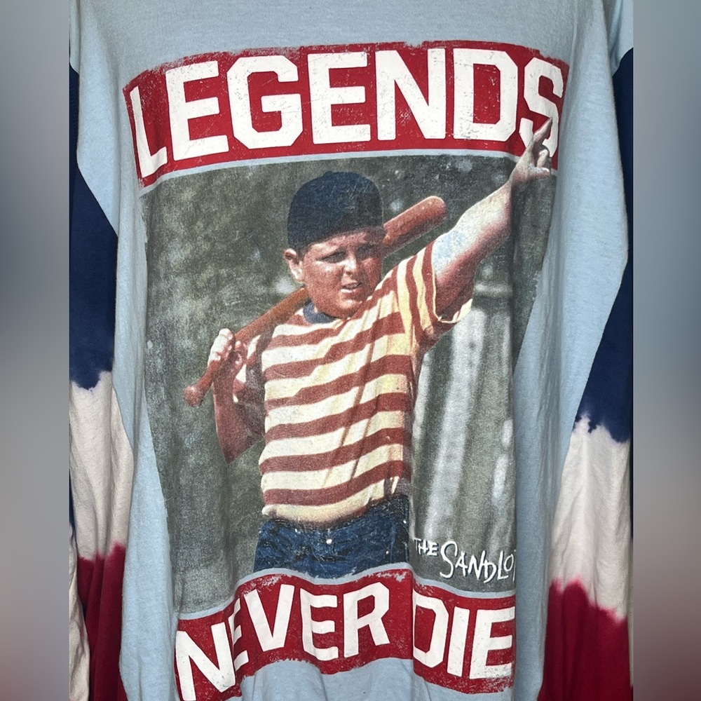 Upcycled Sandlot Legends Never Die Graphic Tee